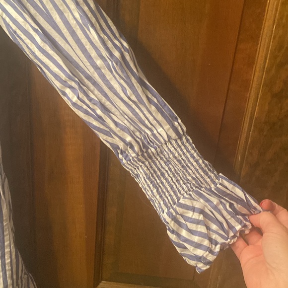 Pomander Place Blue and White Stripe Poplin Kenzie Dress - Picture 4 of 4